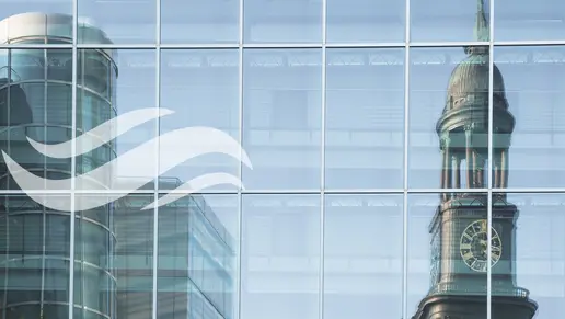 Hamburg Michel reflects in modern architecture